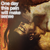 kiss of the sphinx by franz von stuck with text on top that says 'one day this pain will make sense'