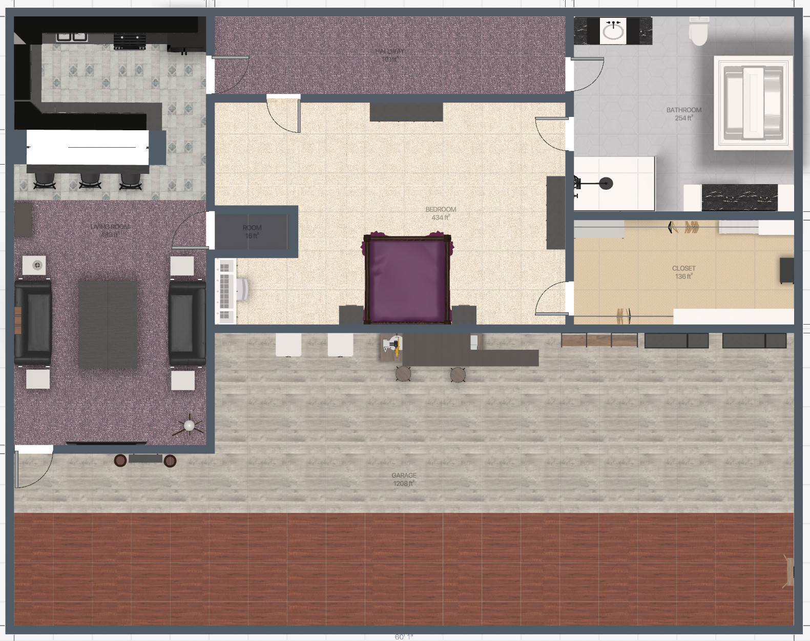 Clint's Quarters - Topdown View