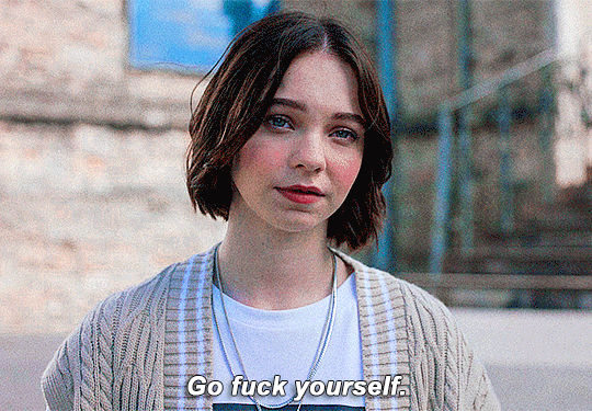 Pip from A Good Girl’s Guide to Murder saying Go Fuck Yourself
