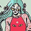 art by maria llovet of a fashionable girl