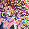 art by rian gonzales featuring a colorful 1990s themed girl