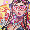 art by rian gonzales featuring a colorful 1990s themed girl