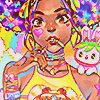 art by rian gonzales featuring a colorful 1990s themed girl