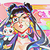 art by rian gonzales featuring a colorful 1990s themed girl