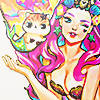 art by rian gonzales featuring a colorful 1990s themed girl
