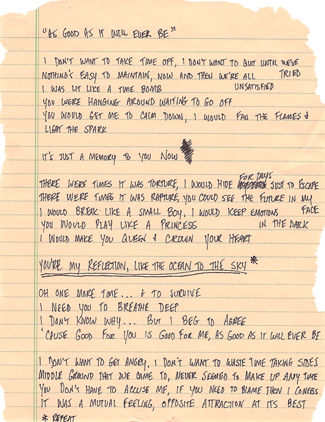 "As Good as It Will Ever Be" Lyrics