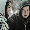 composite icon of two shots of teen lottie and van from yellowjackets edited together