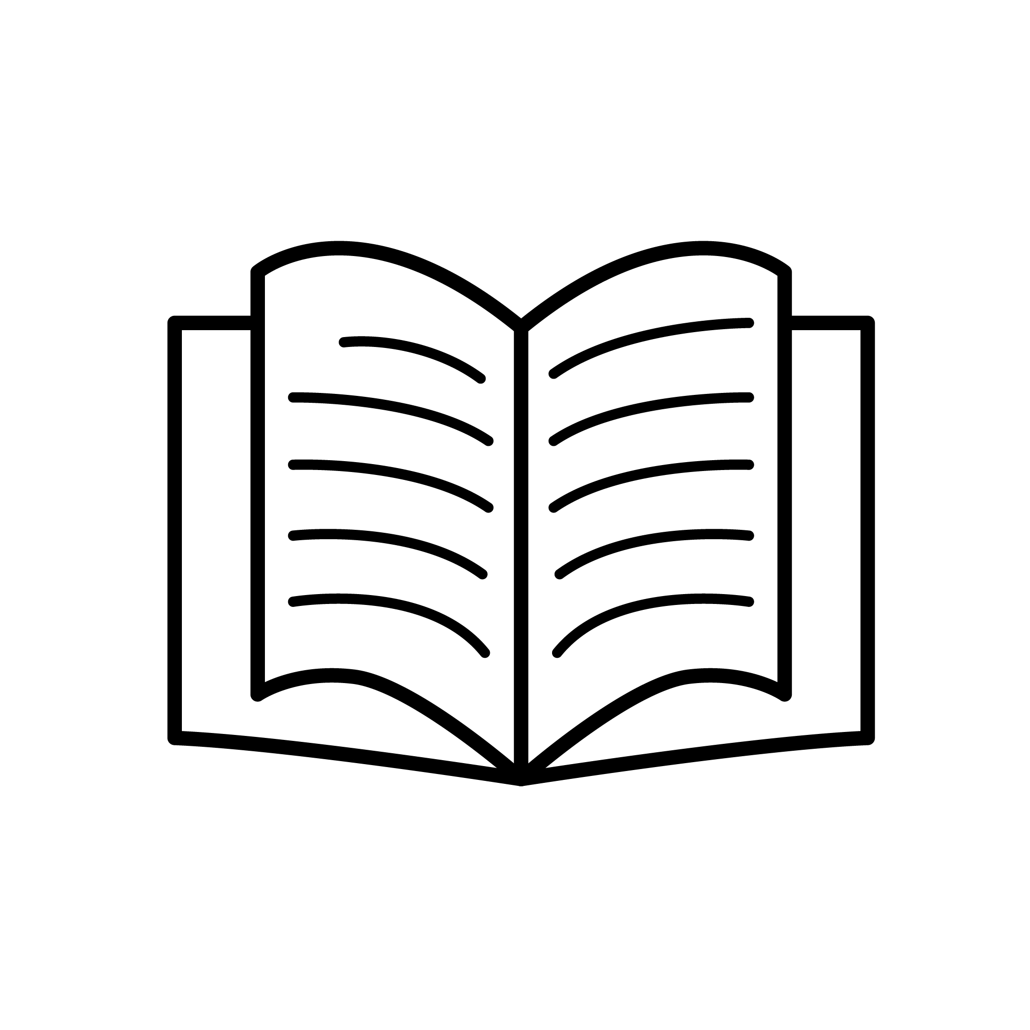 Open book in line art. Line effect on the pages.