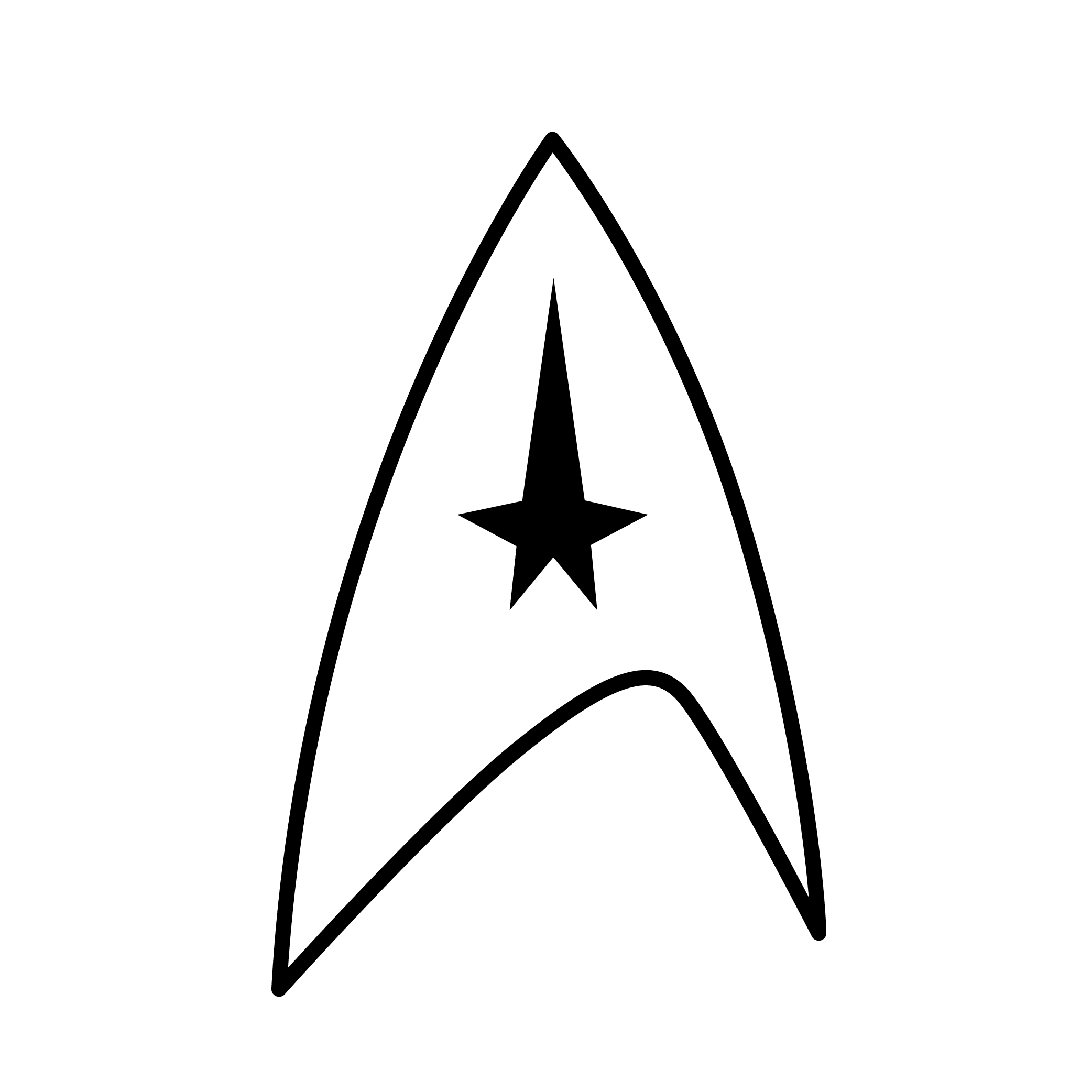 Star Trek logo in line art.