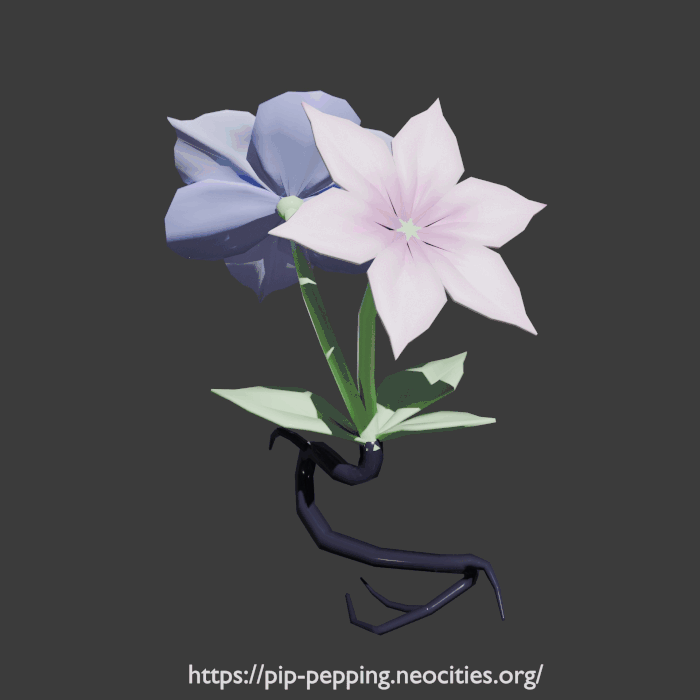 A spinning gif of the Whispering Flower from Dandy's World.