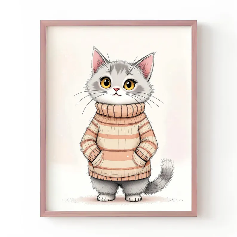 Cat-Portrait-Printable-Colorful-Cat.webp