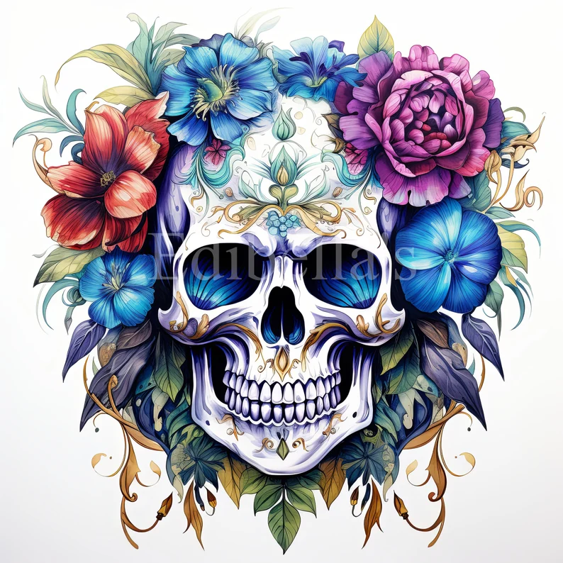 Floral-Skull-Sublimation-Clipart.webp