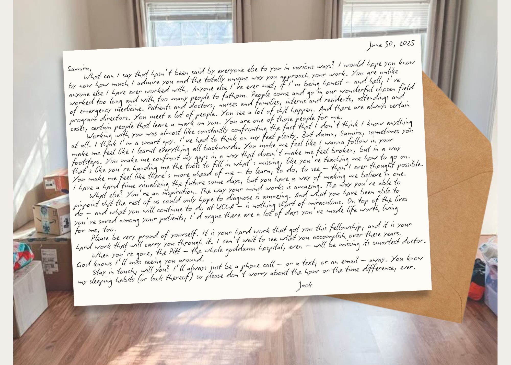 Jack's Going-Away Card