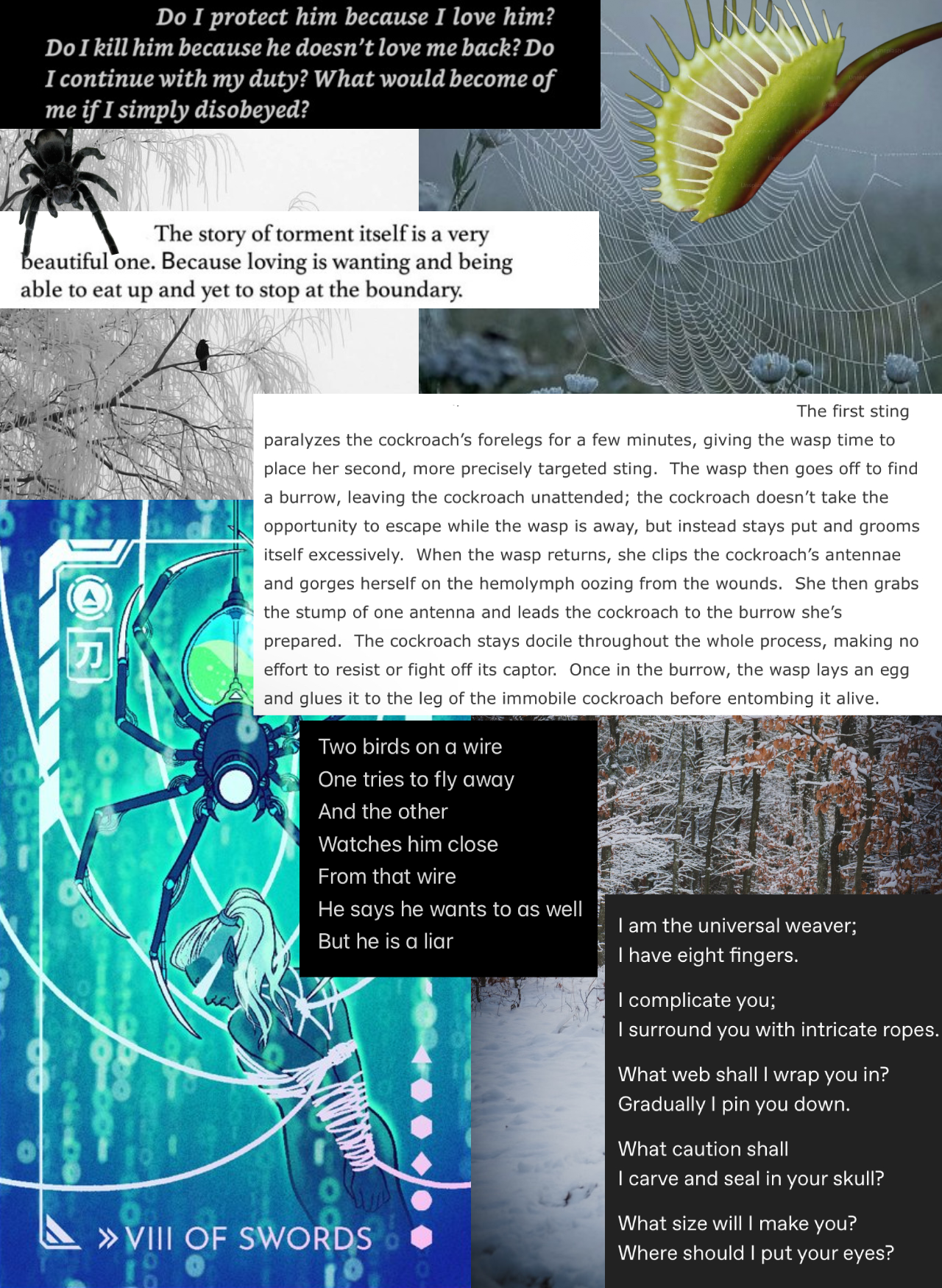 Collage with several different elements all hinting at a toxic relationship