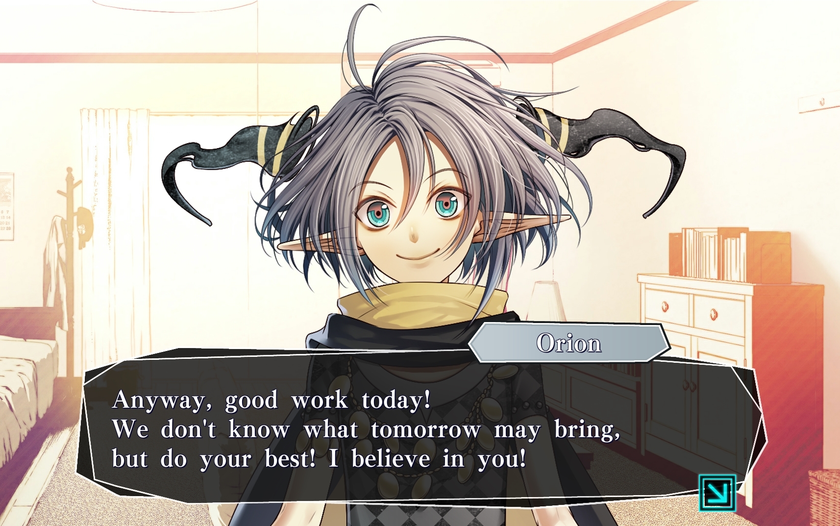 Amensia screenshot - Good work today! We don't know what tomorrow may bring, but do your best! I believe in you!