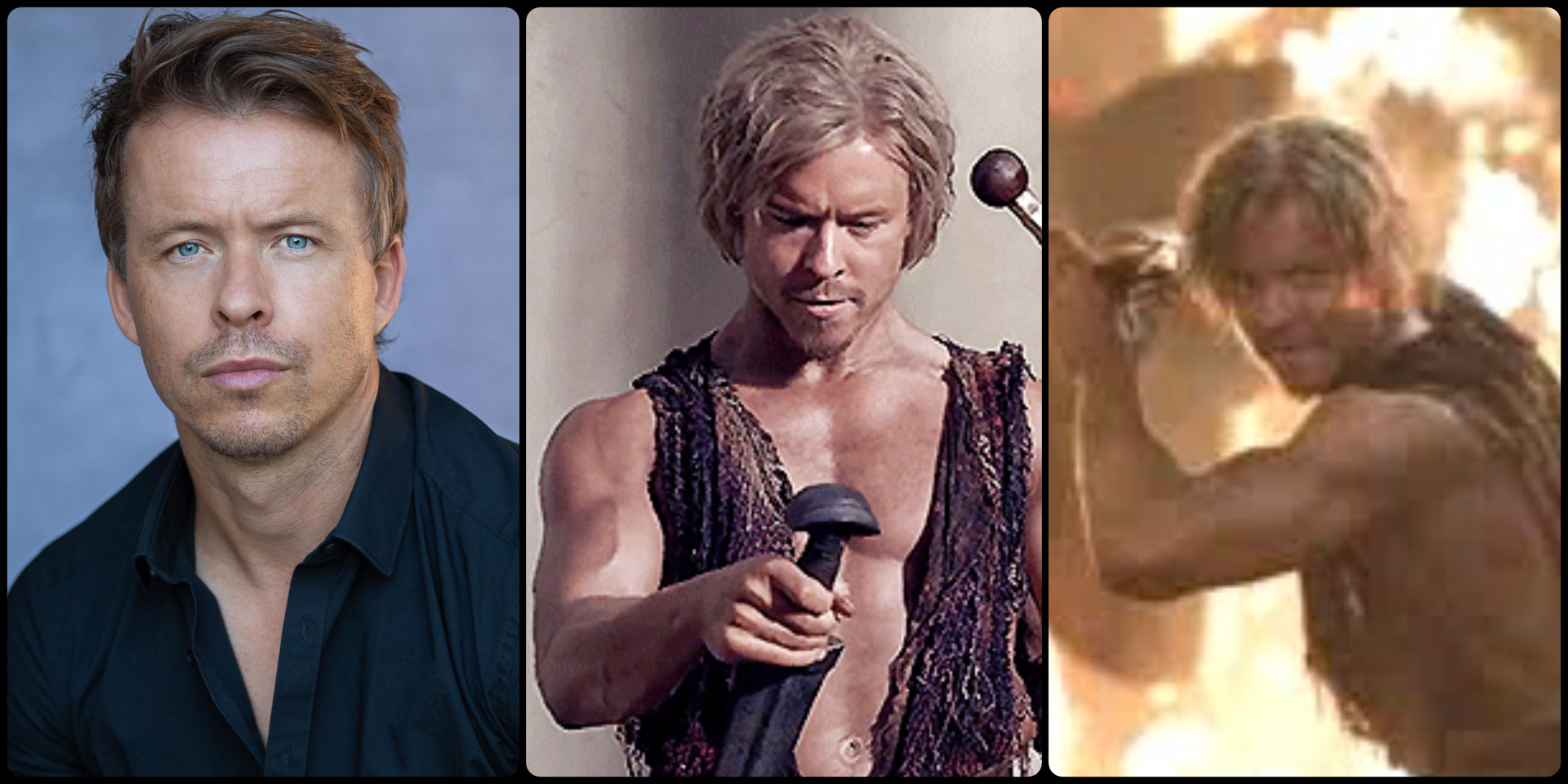 Three photos of swordsman.