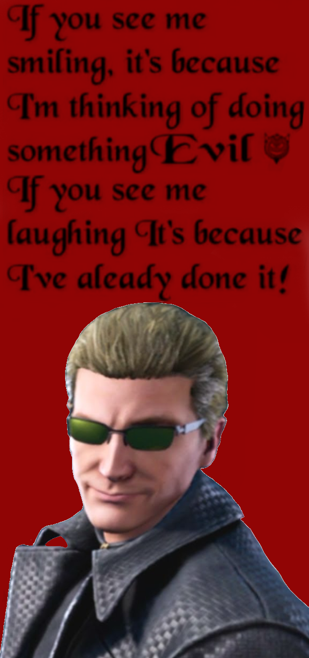 wesker evil smile laugh