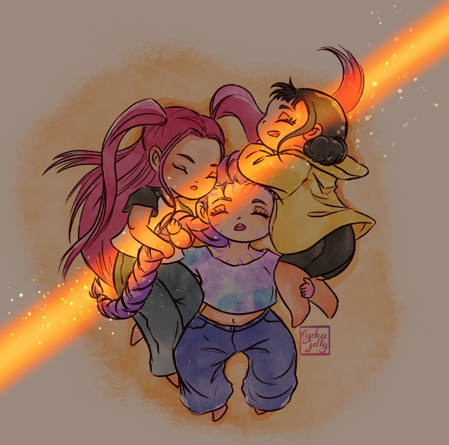 [ART] Cuddle pile - lychee_jelly - KPop Demon Hunters (2025) [Archive ...