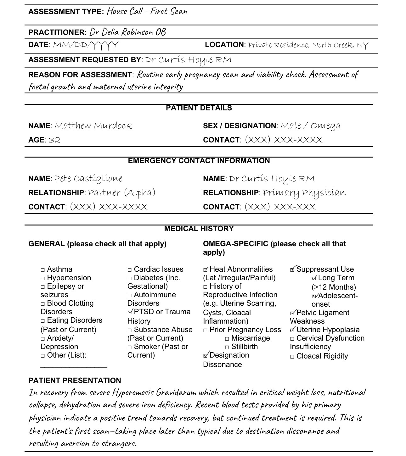 Dr Robinson’s assesment
