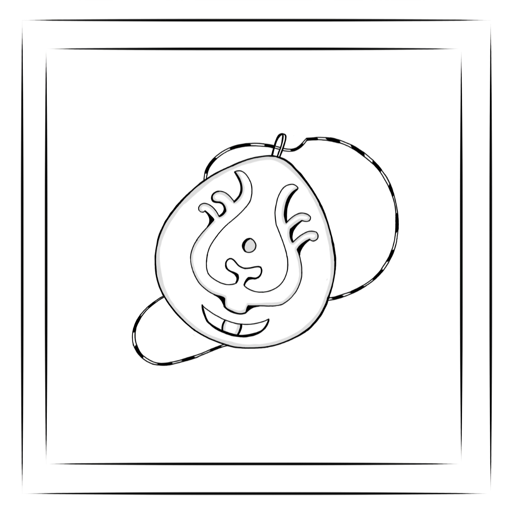 Crystal necklace belonging to Sheeta (Princess Lusheeta). Line art.