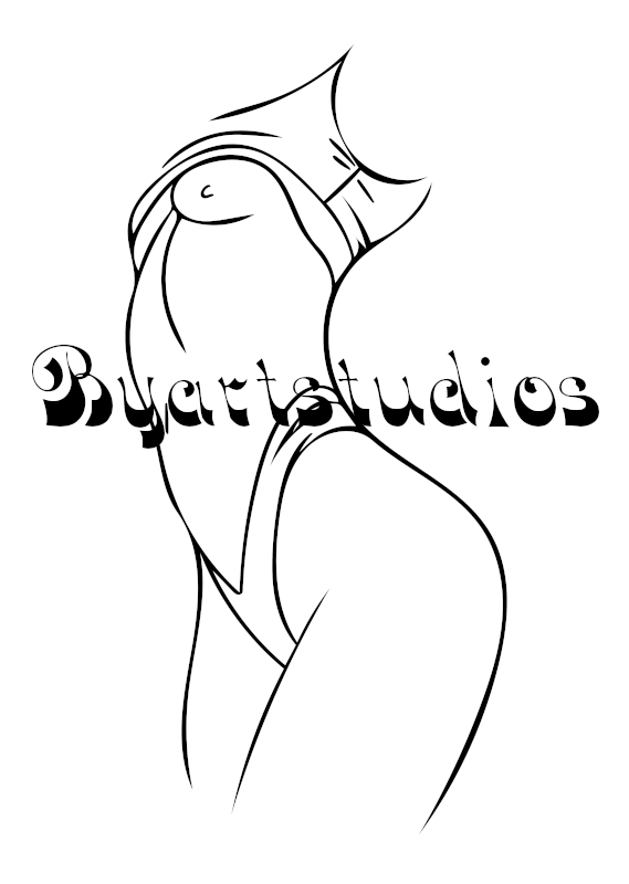 Naked woman in line art.