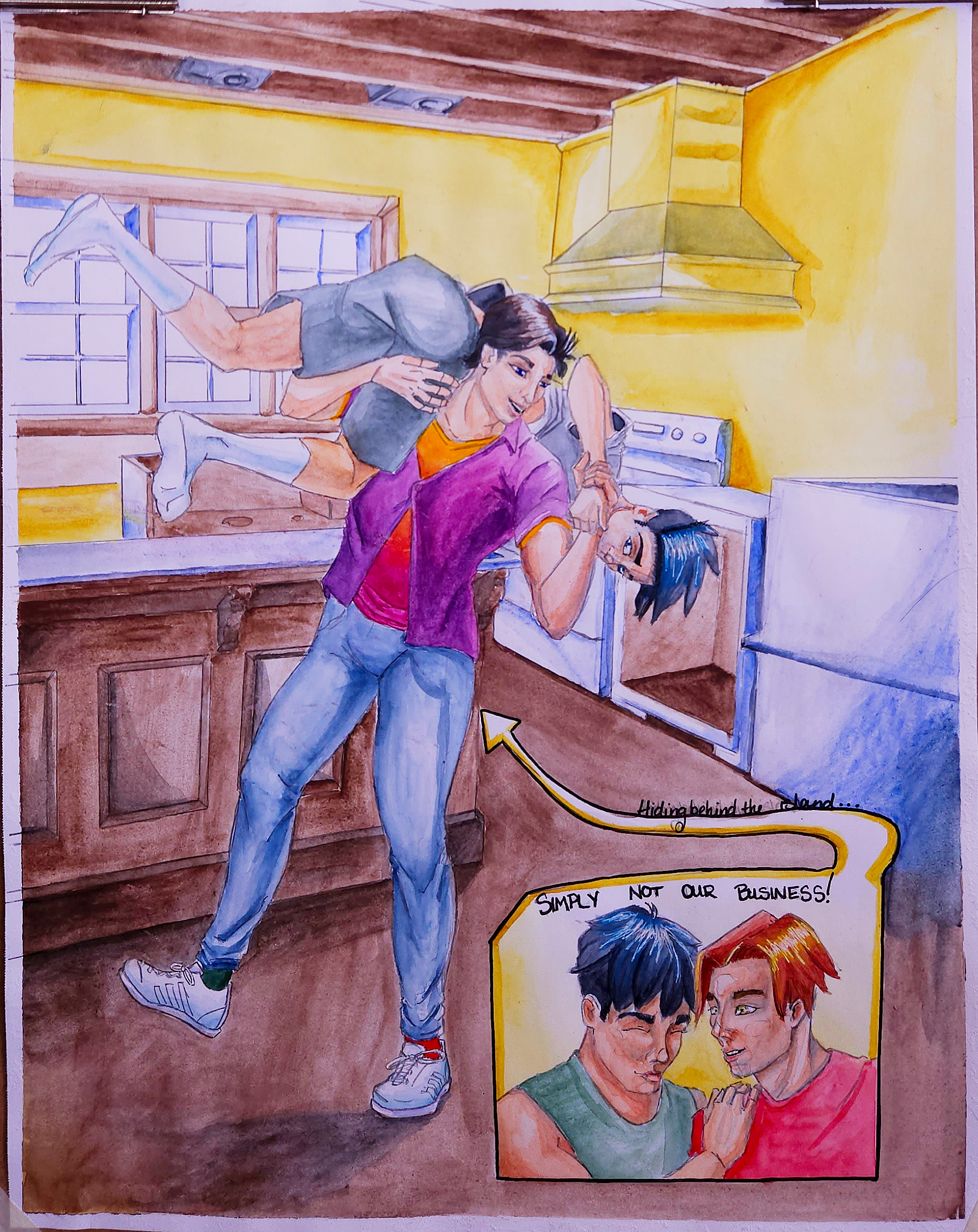 Dick Carrying Tim Over His Shoulder