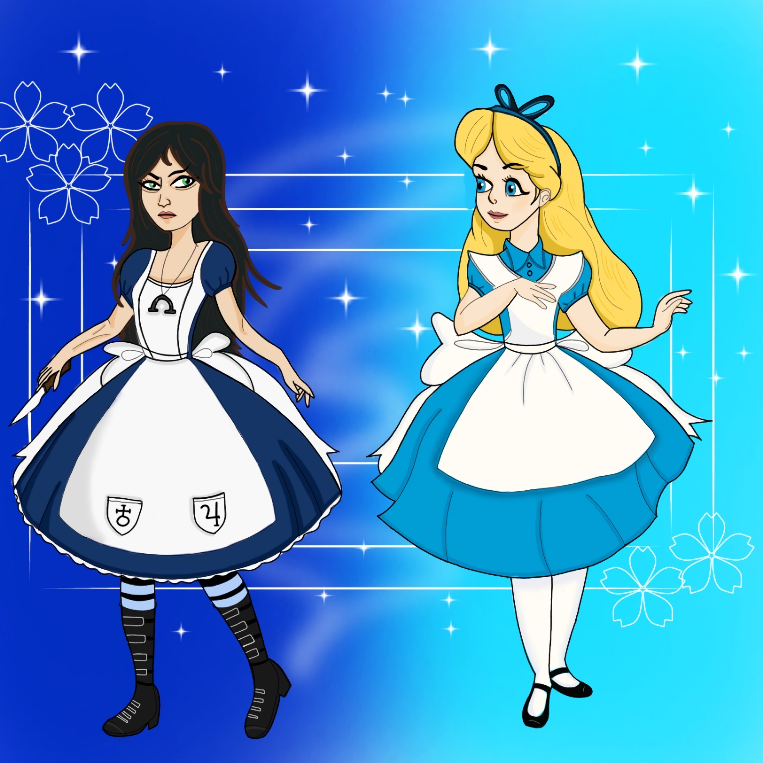 Blonde Alice meets Dark Alice.