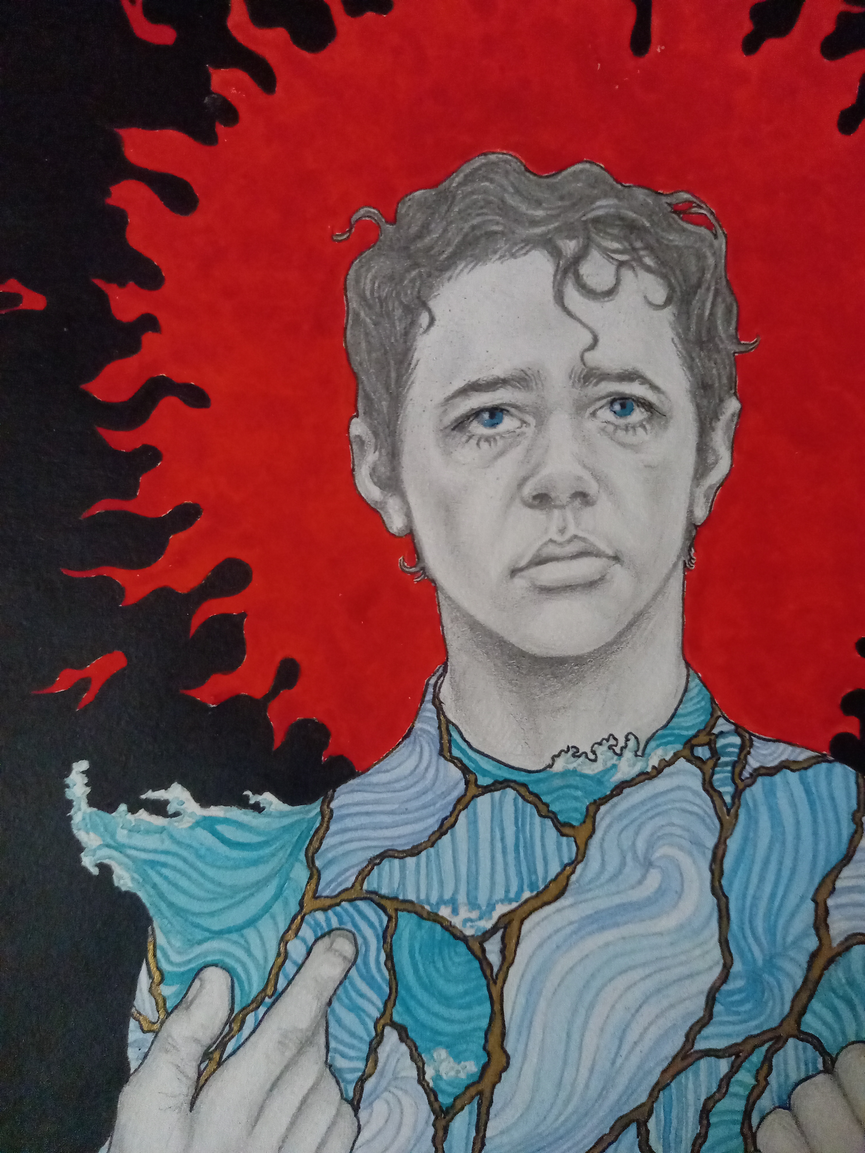 A close up detail of the previous artwork.
