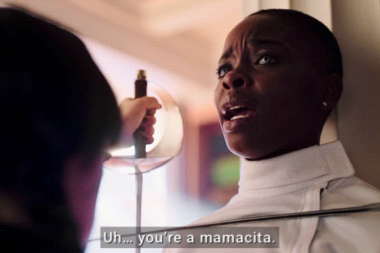 Bianca saying “Uh… you’re a mamacita.”