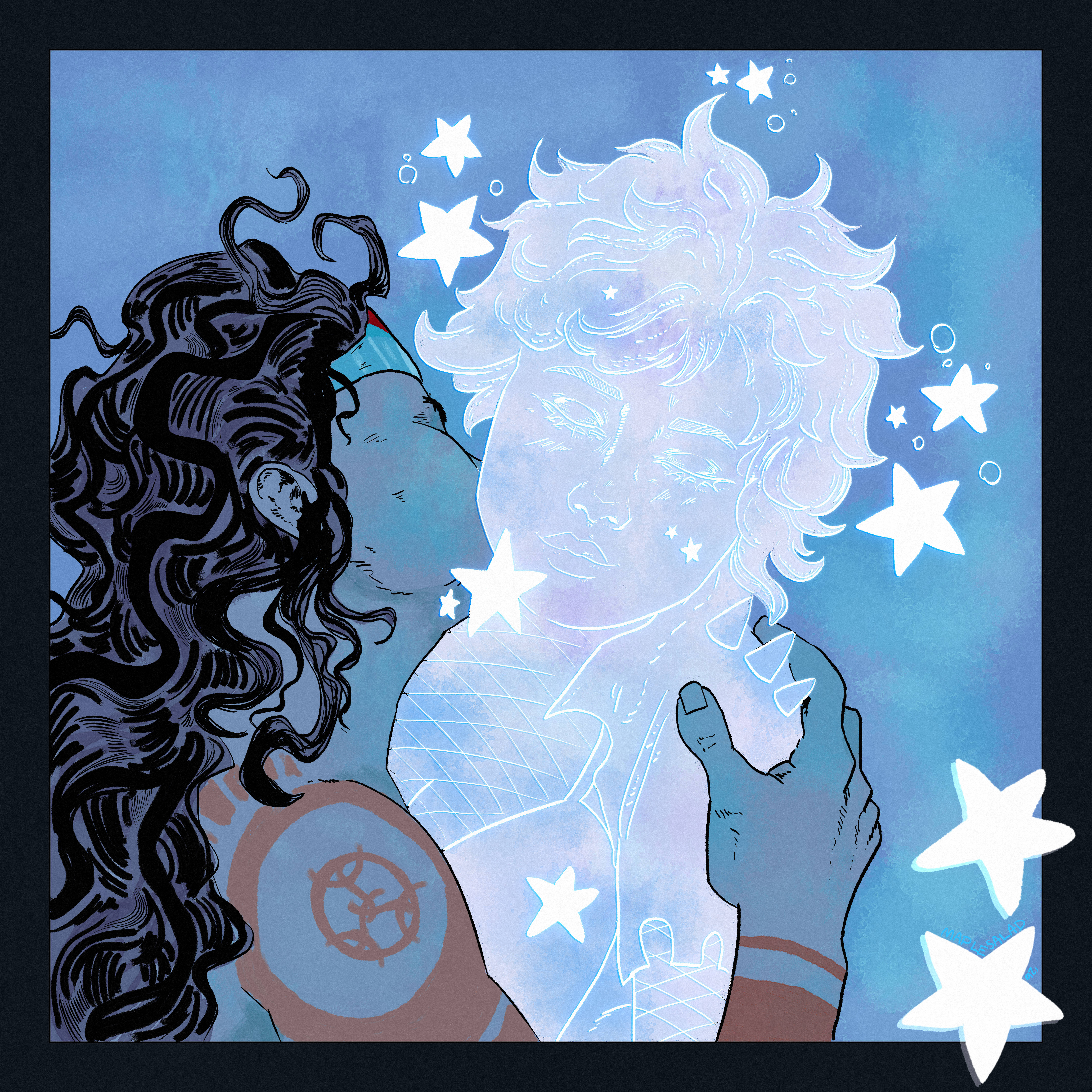 Diana necking on Zatanna.