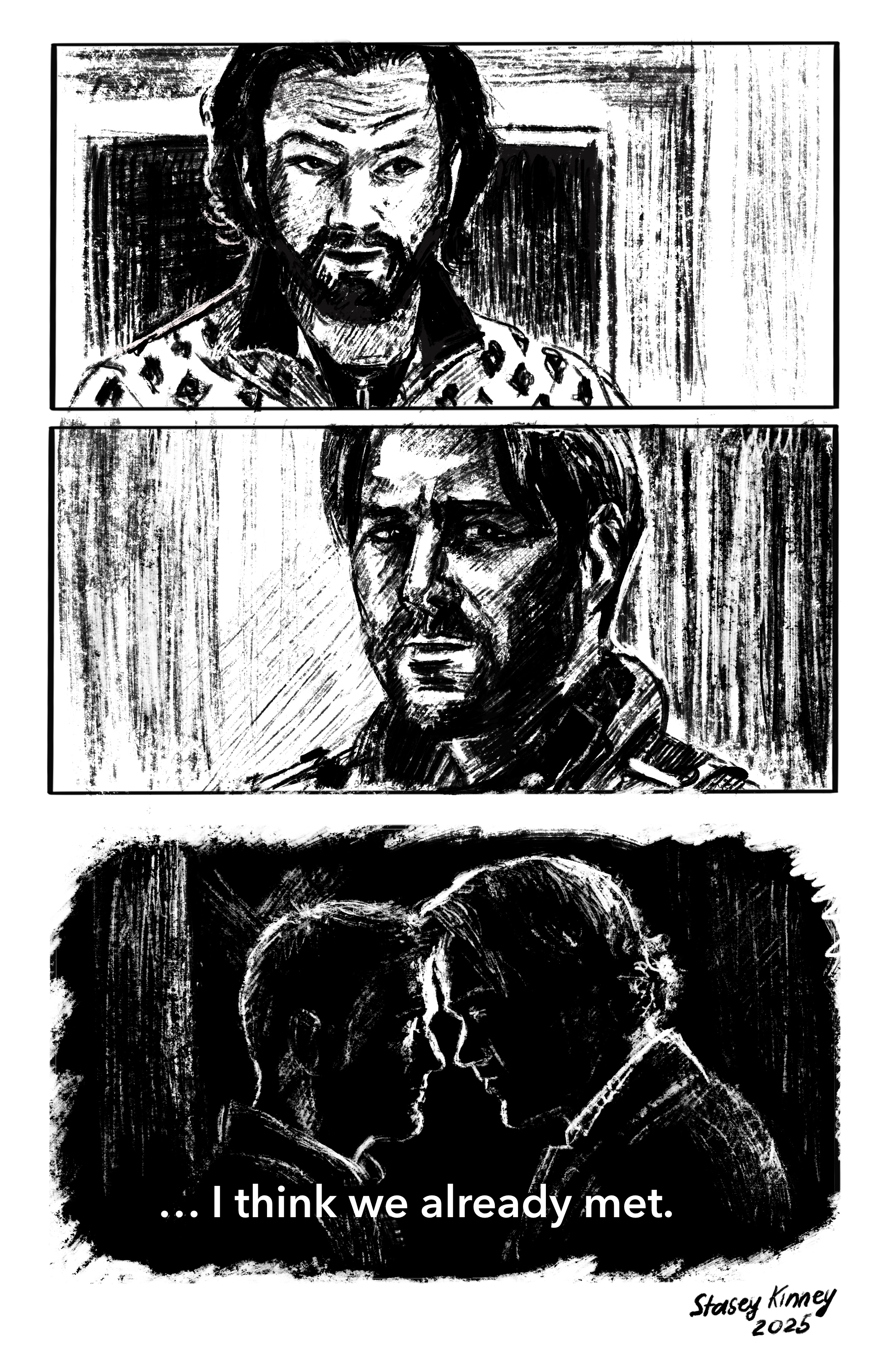 Black and white comic style fan art - Supernatural and The Boys crossover AU