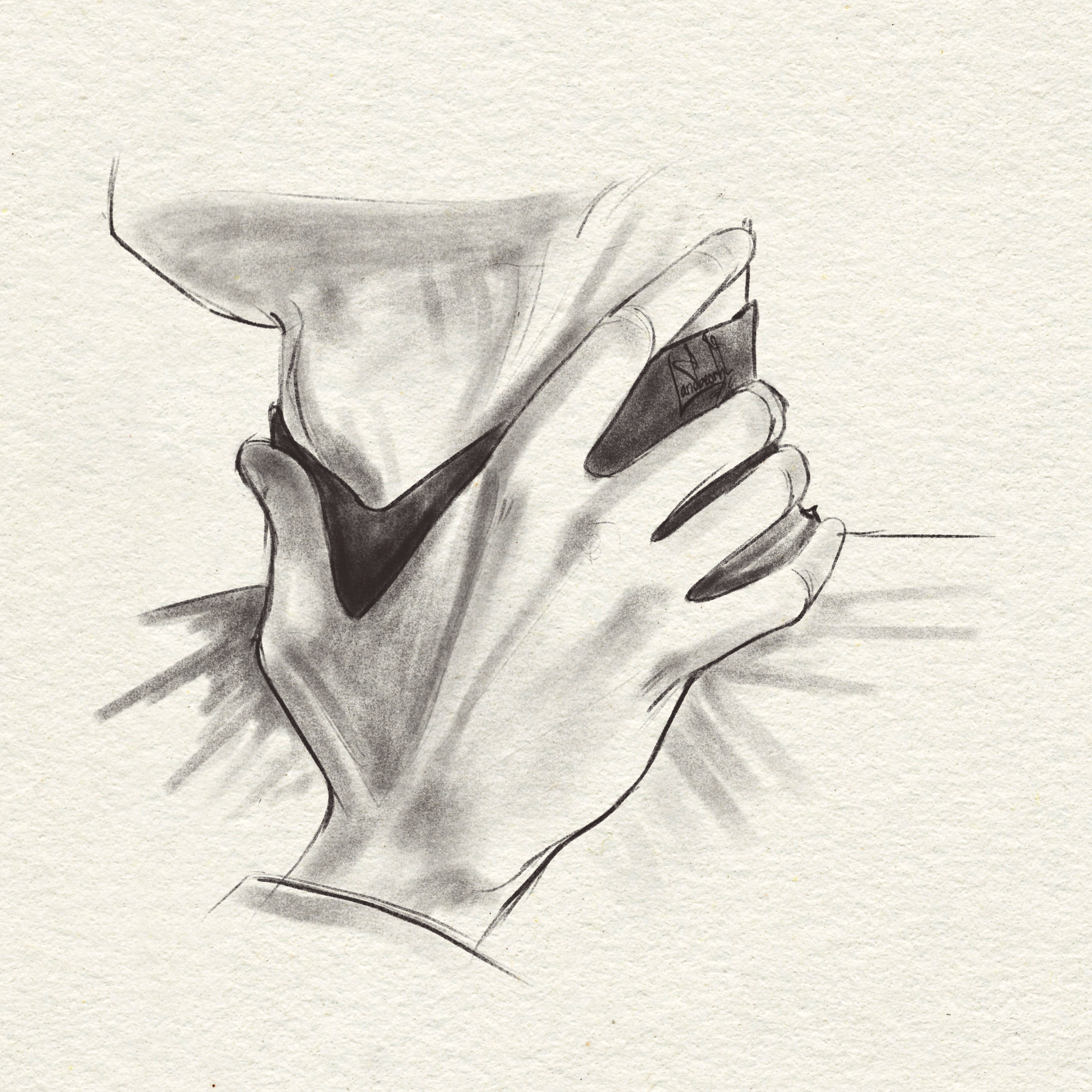 Hand bg Throat