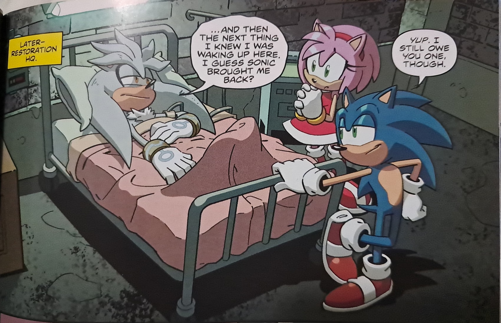 A particularly egregious example, in which Silver is lying in bed, with his back quills being long enough to take up a good third of the bed's length...while still having dinky frontal quills.