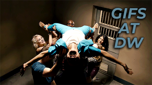 the August 8th cluster from Sense8 lifting Sun in celebration