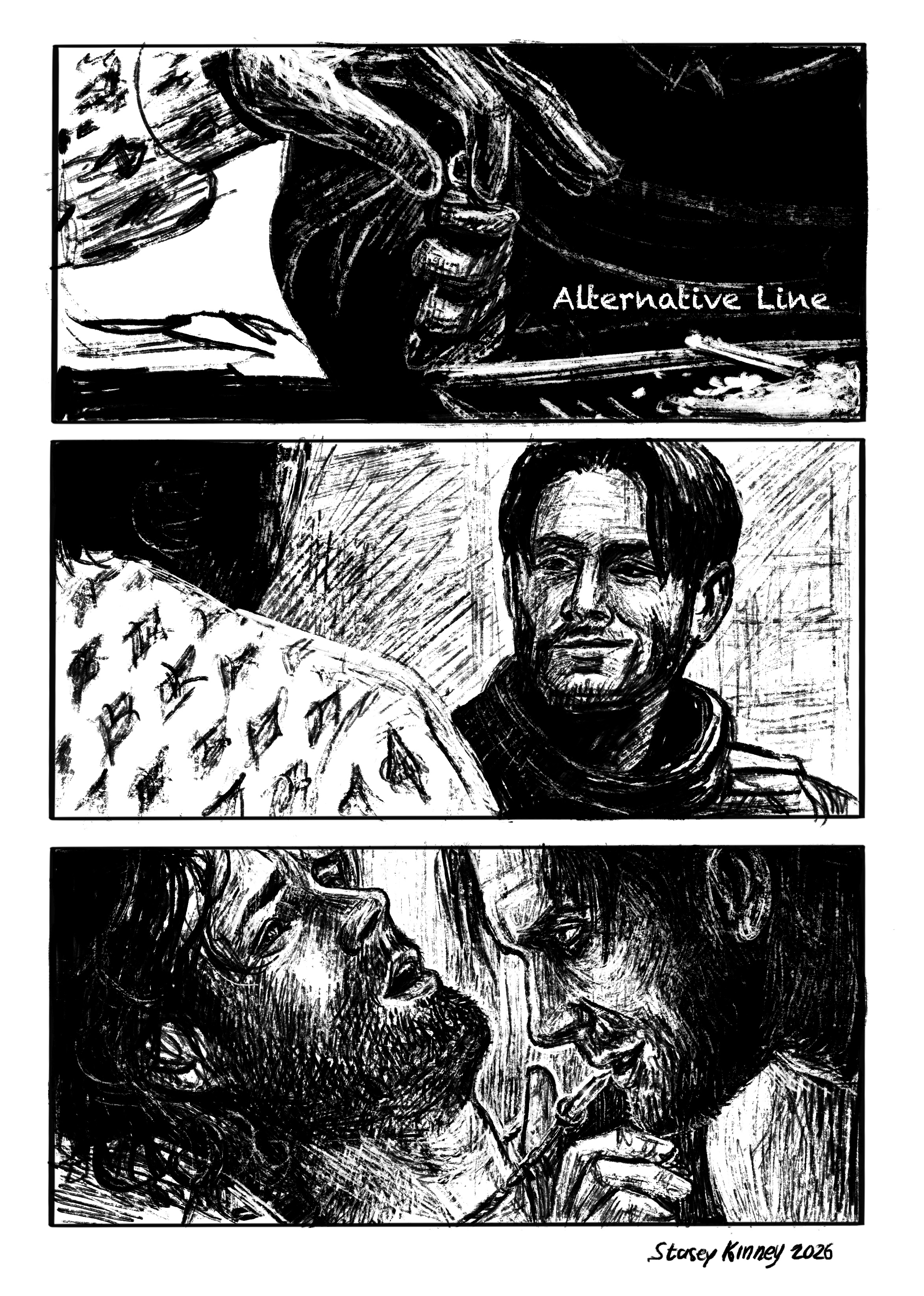 Black and white comic style fan art - The Boys (AU)