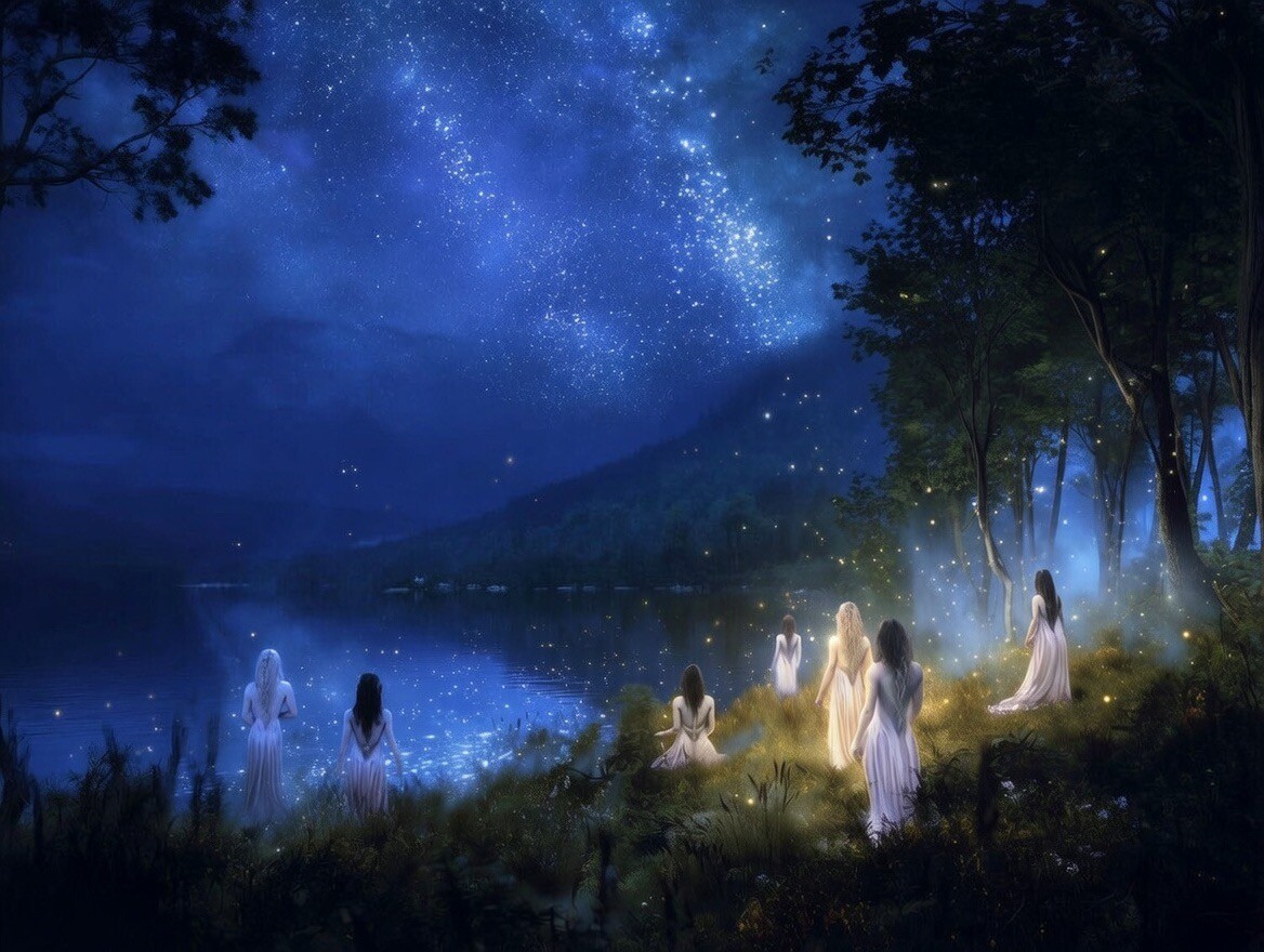 Elves beside Cuiviénen under the stars