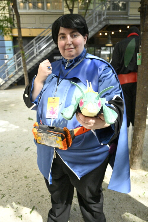 Me doing the Gotcha pose while holding Hopper1.