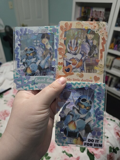 Decorated toploaders of Hotaro, Rinne, and Steamhopper.