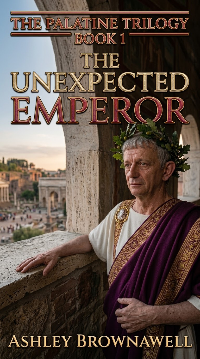 Book cover art for The Palatine Trilogy Book 1: The Unexpected Emperor by Ashley Brownawell